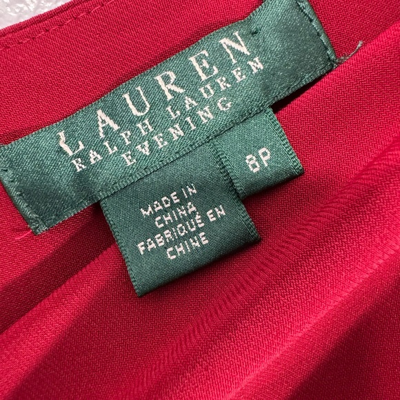 Vintage Lauren Ralph Lauren Evening- Red fitted maxi elegant gown.Size 8P - Picture 5 of 7
